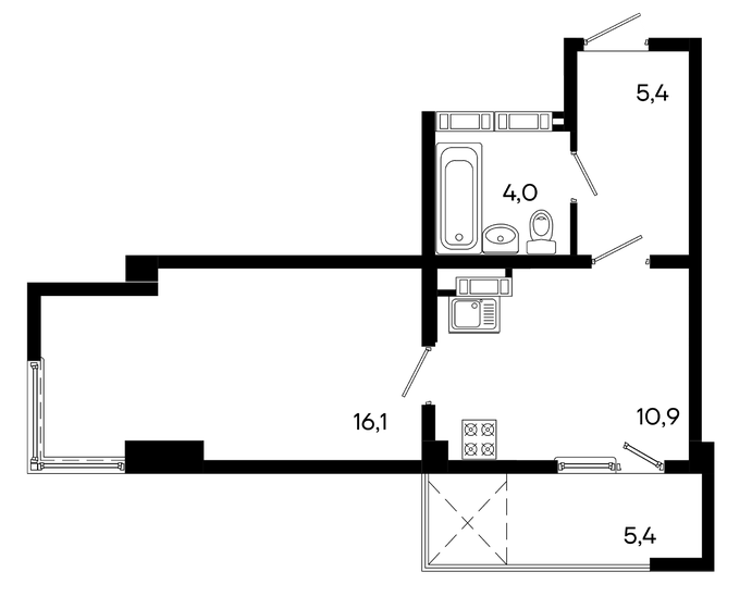 38,5 м², квартира-студия 11 277 570 ₽ - изображение 22