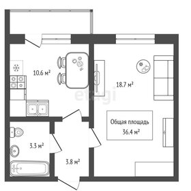 Квартира 36,4 м², 1-комнатная - изображение 2