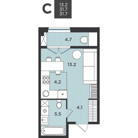 Квартира 31,7 м², студия - изображение 1