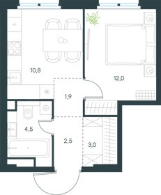 Квартира 34,7 м², 1-комнатная - изображение 1