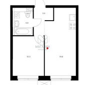 Квартира 34,9 м², 1-комнатная - изображение 2