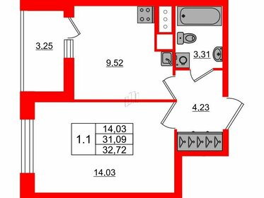 23,3 м², 1-комнатная квартира 3 599 999 ₽ - изображение 93