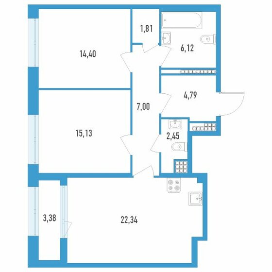 75,7 м², 2-комнатная квартира 20 447 100 ₽ - изображение 49