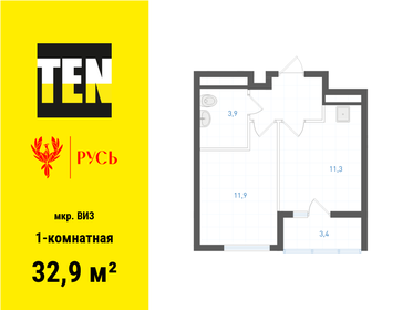 32,9 м², 1-комнатная квартира 5 175 000 ₽ - изображение 3