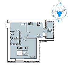 Квартира 36 м², 1-комнатная - изображение 1