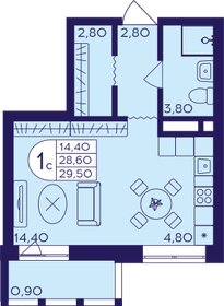 30,1 м², 1-комнатная квартира 5 200 000 ₽ - изображение 57