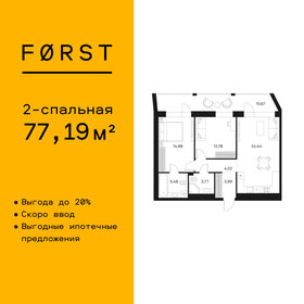 Квартира 77,2 м², 2-комнатная - изображение 1