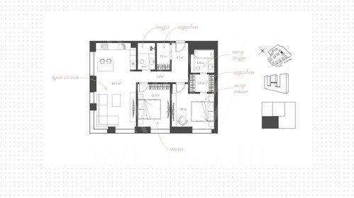Квартира 82 м², 3-комнатная - изображение 2