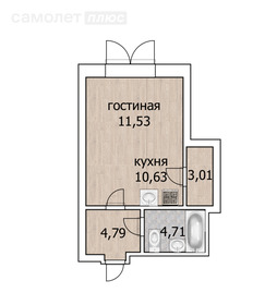 Квартира 34,7 м², студия - изображение 2