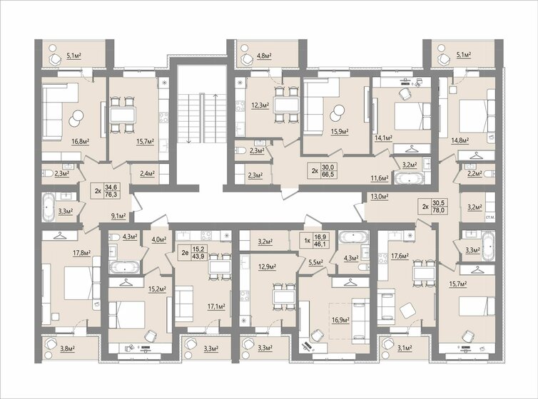 52 м², 3-комнатная квартира 2 400 000 ₽ - изображение 32