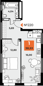 Квартира 37,8 м², 1-комнатная - изображение 1