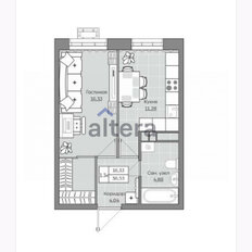 Квартира 36,7 м², 1-комнатная - изображение 3