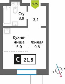 Квартира 21,8 м², студия - изображение 1