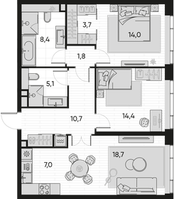 93 м², 3-комнатная квартира 26 000 000 ₽ - изображение 95