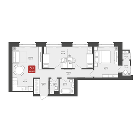 Квартира 63,3 м², 3-комнатная - изображение 1