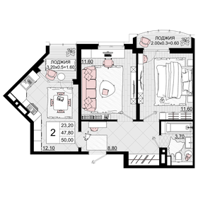 54,6 м², 2-комнатная квартира 16 653 000 ₽ - изображение 40