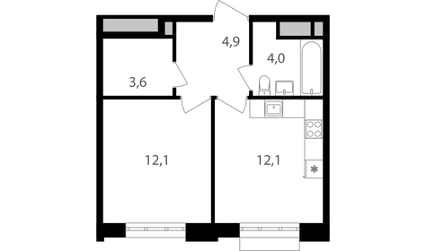 Квартира 36,7 м², 1-комнатная - изображение 1