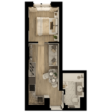 Квартира 26,9 м², 1-комнатная - изображение 5