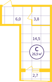 Квартира 25,6 м², студия - изображение 2