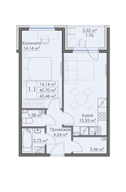 Квартира 42,5 м², 1-комнатная - изображение 1