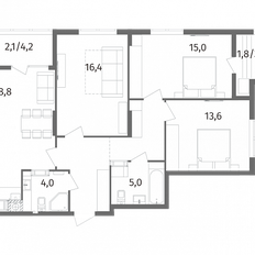 Квартира 90,6 м², 3-комнатная - изображение 1