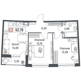 56,2 м², 2-комнатная квартира 8 300 000 ₽ - изображение 16