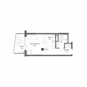 Квартира 34,6 м², студия - изображение 1