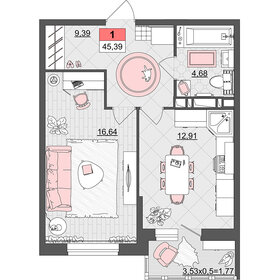 45 м², 1-комнатная квартира 2 900 000 ₽ - изображение 113