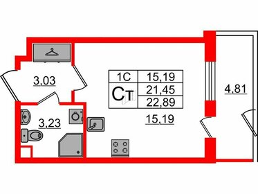 Квартира 21,5 м², студия - изображение 1