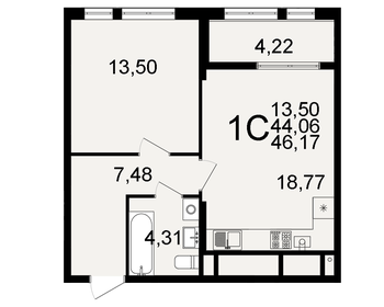 45 м², 1-комнатная квартира 5 150 000 ₽ - изображение 33