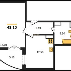 Квартира 43,1 м², 1-комнатная - изображение 5