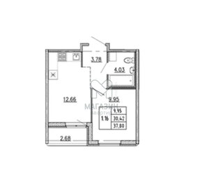 Квартира 33,1 м², 1-комнатная - изображение 1