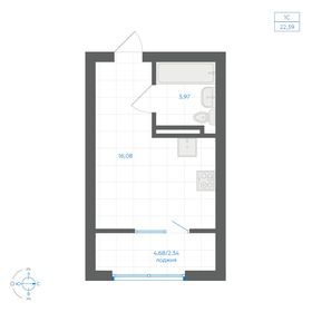 Квартира 20,1 м², студия - изображение 1