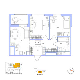 51,5 м², 2-комнатная квартира 7 841 538 ₽ - изображение 13