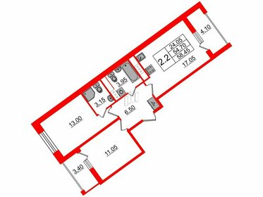 51,8 м², 2-комнатная квартира 10 140 000 ₽ - изображение 67