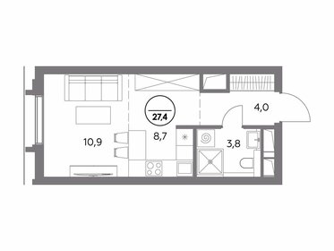 27,6 м², квартира-студия 14 959 200 ₽ - изображение 9