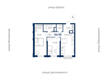 70 м², 2-комнатная квартира 12 000 000 ₽ - изображение 48