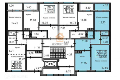 Квартира 66,6 м², 2-комнатная - изображение 1