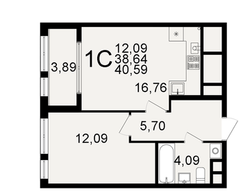 49,6 м², 1-комнатная квартира 3 690 000 ₽ - изображение 40
