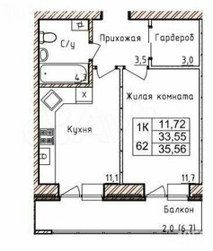 36 м², 1-комнатная квартира 4 550 000 ₽ - изображение 5