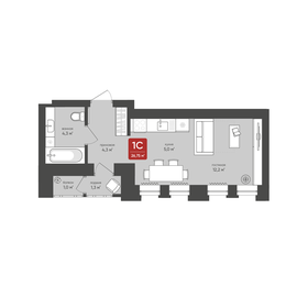 Квартира 26,8 м², студия - изображение 1