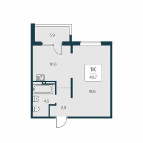 Квартира 40,7 м², 1-комнатная - изображение 1