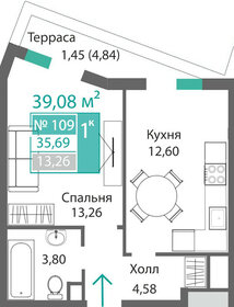Квартира 35,7 м², 1-комнатная - изображение 1