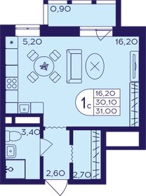 39 м², 1-комнатная квартира 5 500 000 ₽ - изображение 39