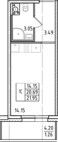 Квартира 22 м², студия - изображение 1