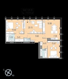 Квартира 115,4 м², 4-комнатная - изображение 1