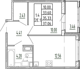 Квартира 32,9 м², 1-комнатная - изображение 1