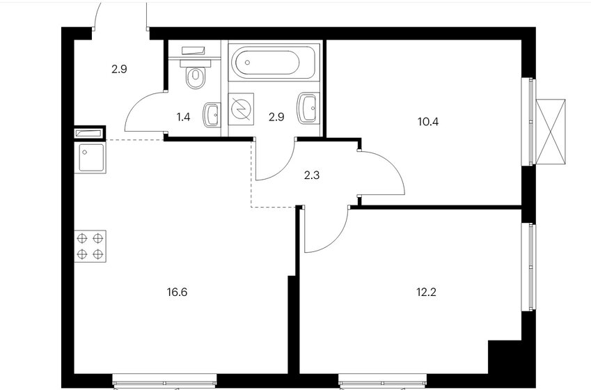 48,7 м², 2-комнатная квартира 18 250 000 ₽ - изображение 1