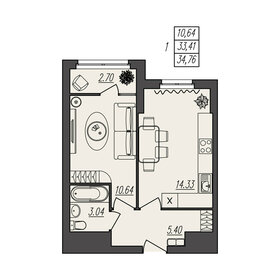 35,4 м², 1-комнатная квартира 5 314 500 ₽ - изображение 17