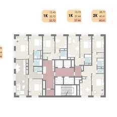 Квартира 32,7 м², 1-комнатная - изображение 3